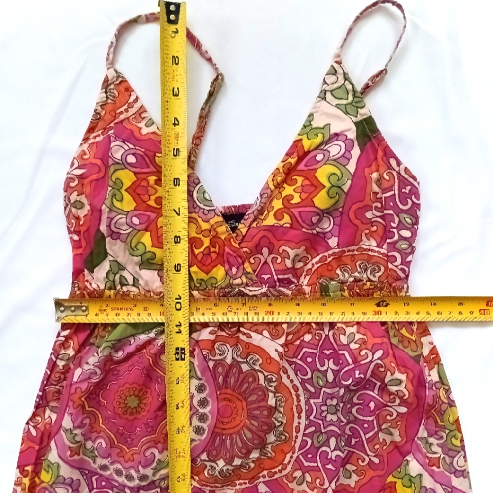 3for$15🍂 P14"-18" Spaghetti Straps Floral Printed Boho Maxi Cotton Dress - Picture 10 of 11